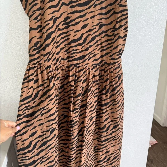 Everlane | Dresses | Brown And Black Zebra Print Dress | Poshmark